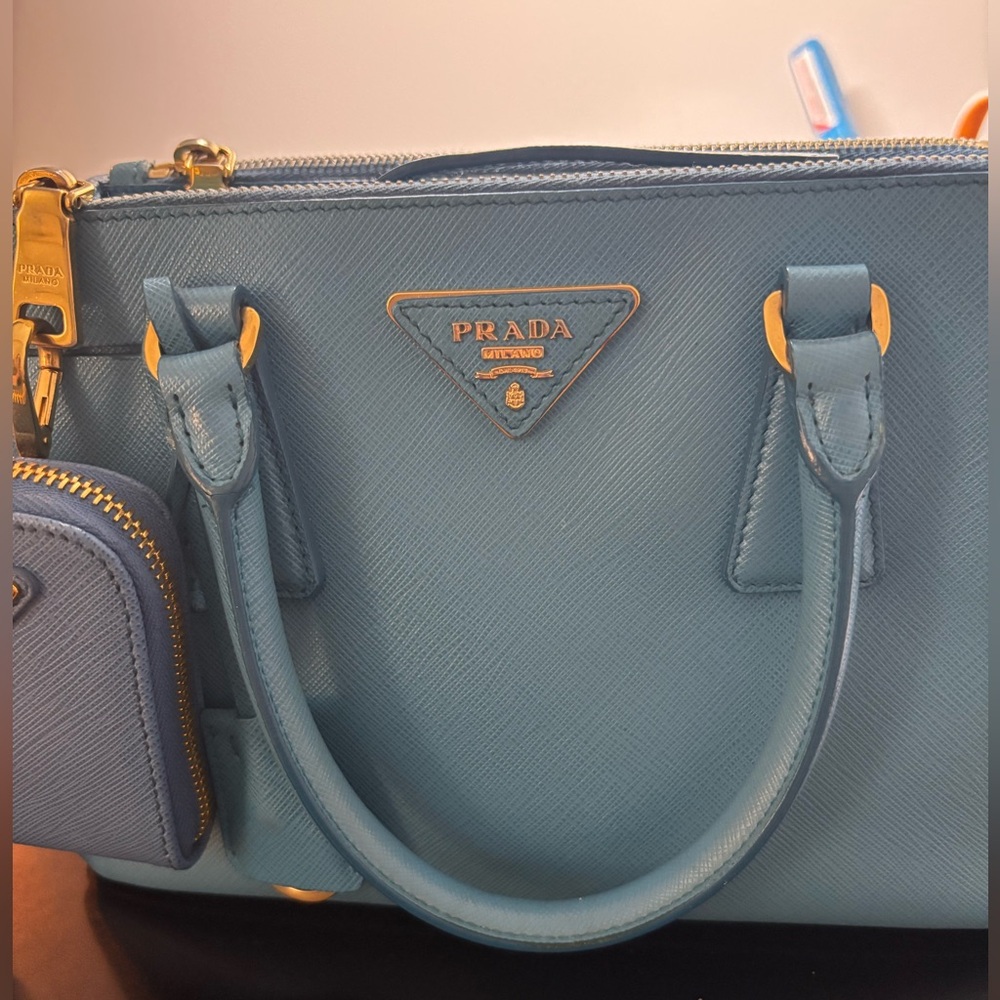 Prada small Blue Leather galleria  Women's Bag